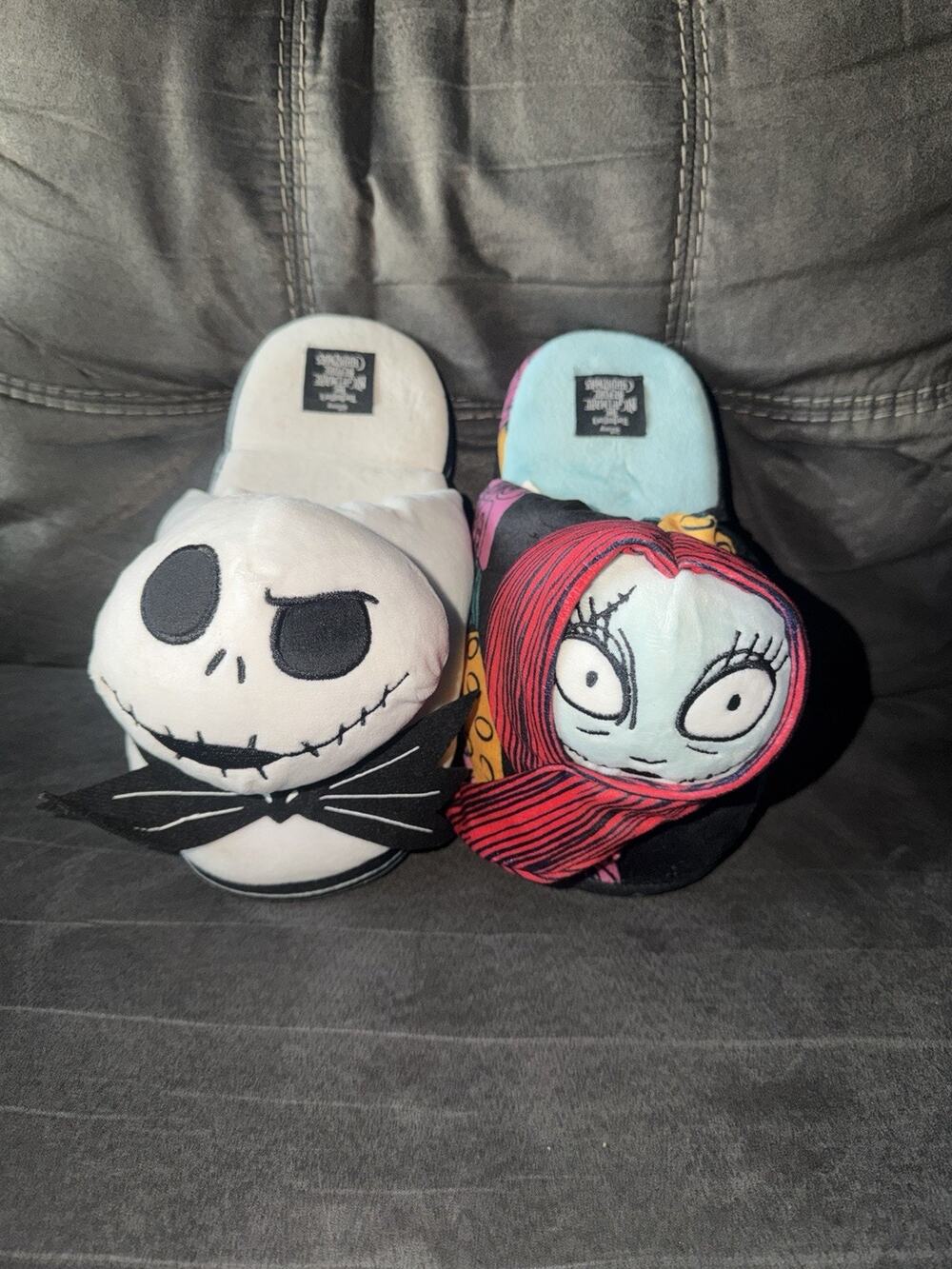Disney Nightmare Before Christmas Jack & Sally Plush Slippers Size 11/12
